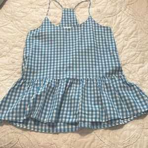Gingham Peplum Summer Top
